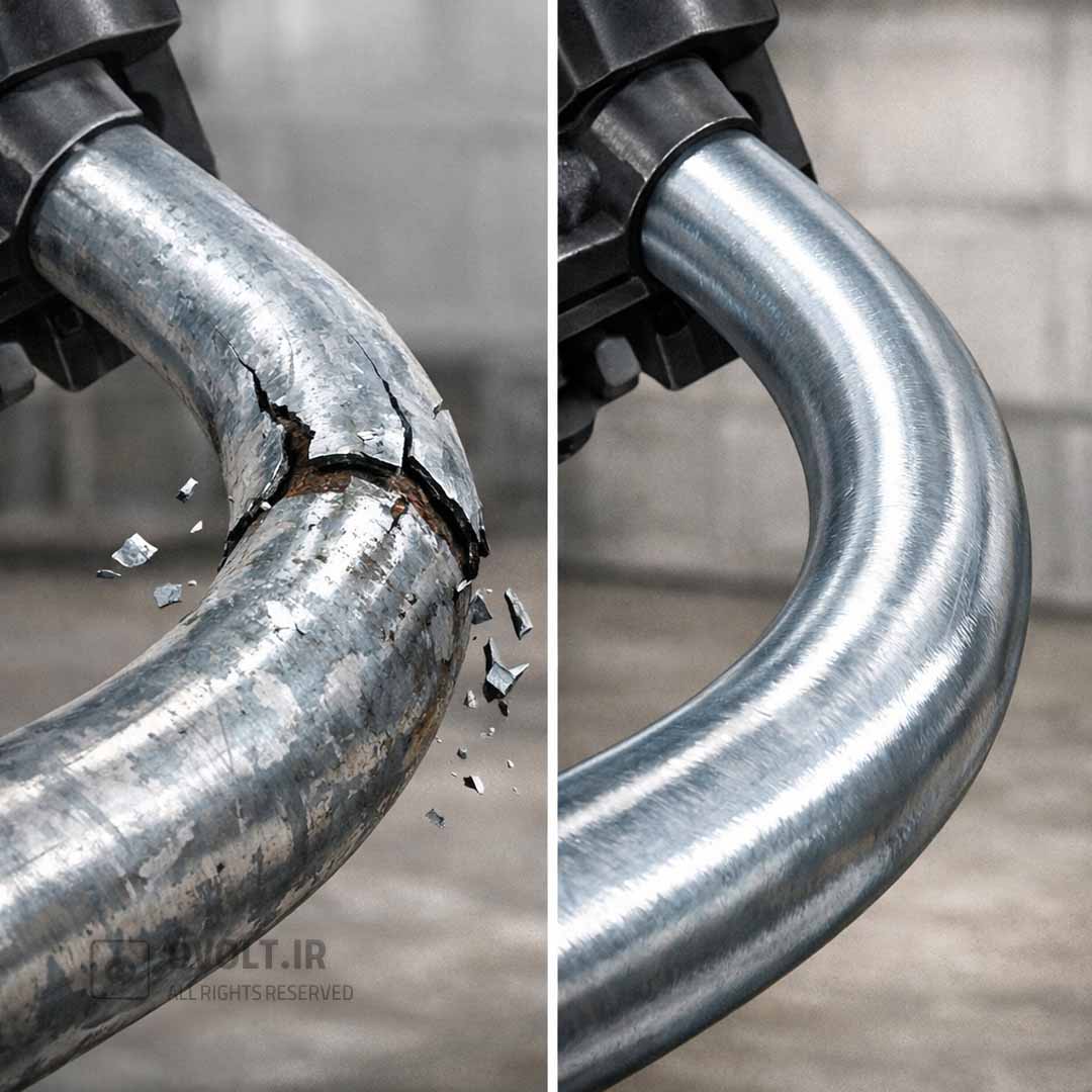 مقایسه لوله کاندوئیت در خم 