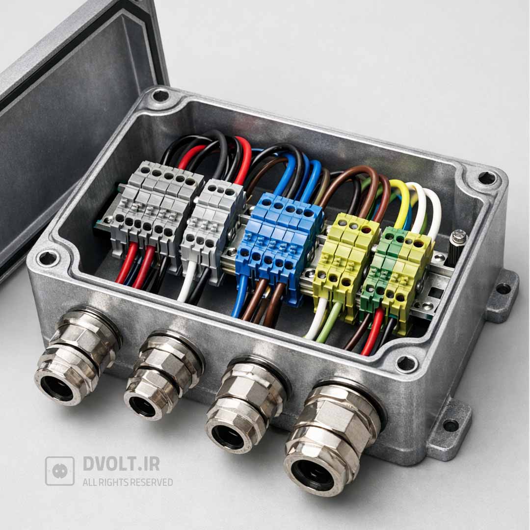 ترمینال باکس فلزی با گلند