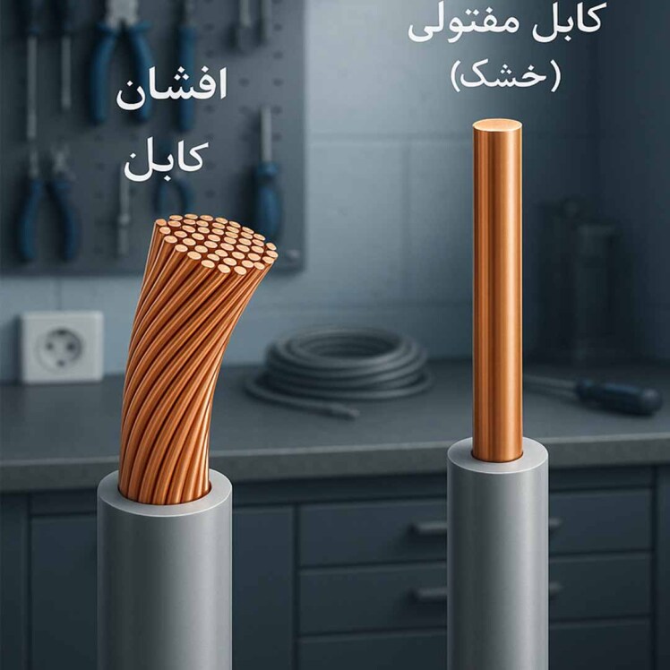 تفاوت کابل افشان و کابل خشک (مفتولی) | مزایا، کاربردها و نکات مهم سیم‌کشی ساختمان
