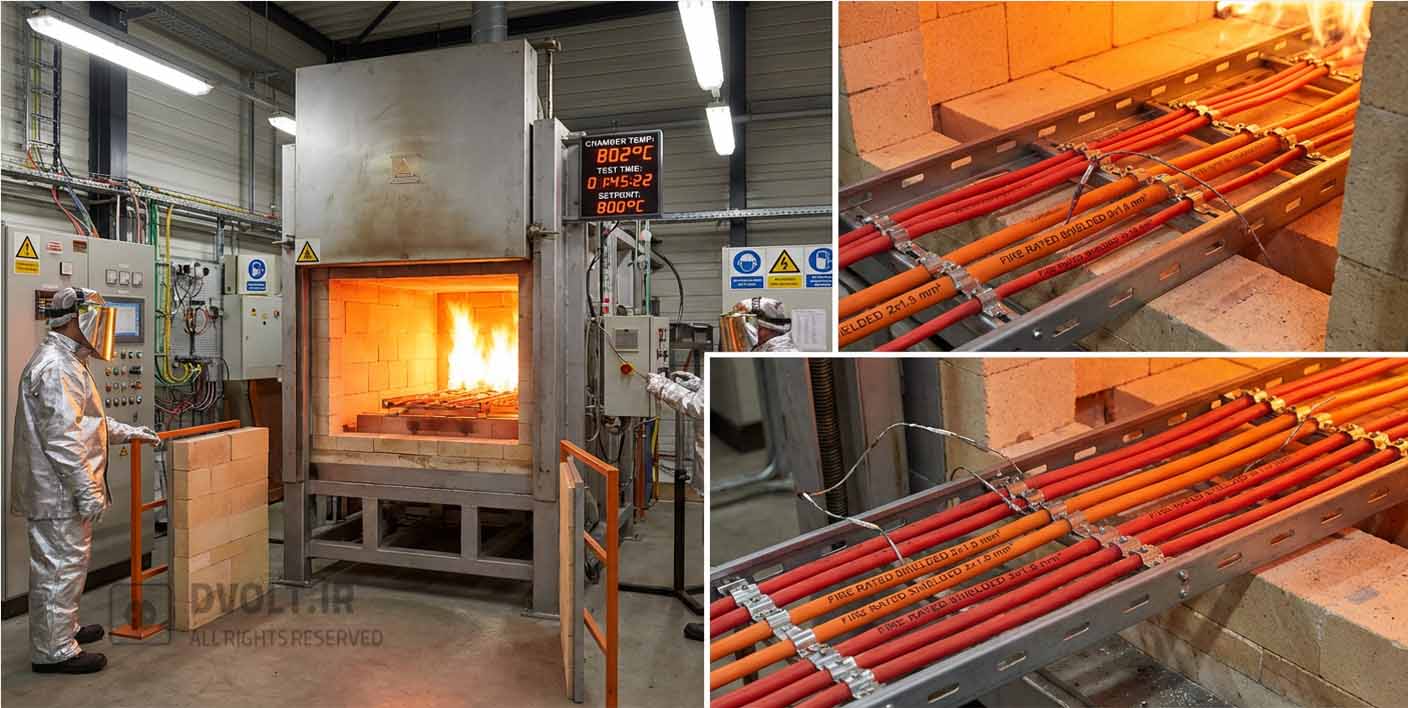 کابل نسوز تاییده آتش نشانی 800درجه